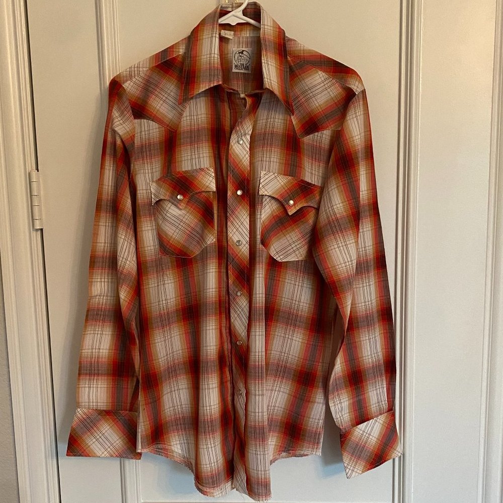 Vintage The Hustler Collection Pearl Snaps Long Sleeve Shirt